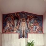 Murale del Battesimo di Cristo di Fabio Nones (2001) nella chiesa di Sant'Antonio